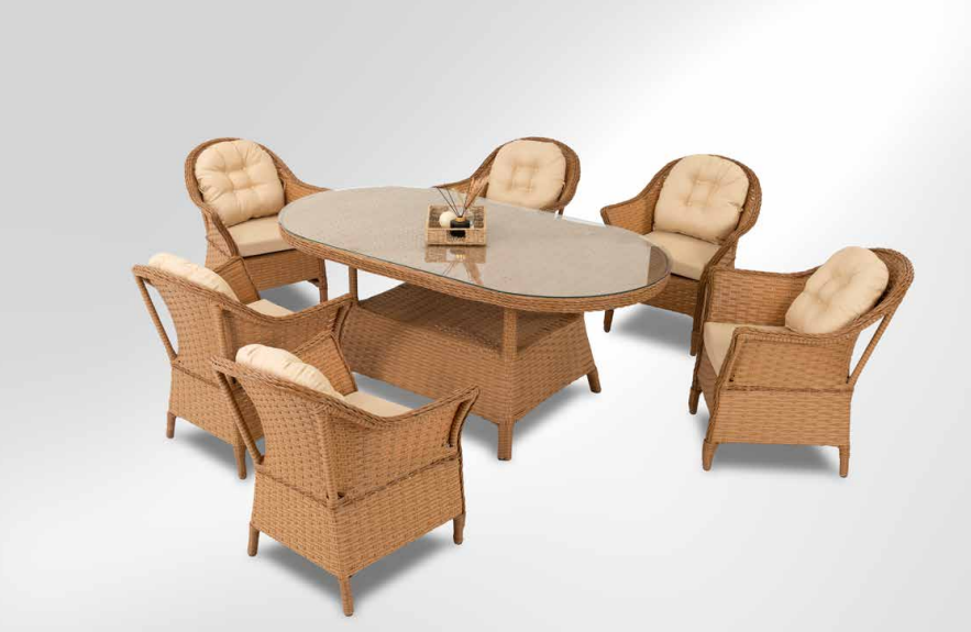 Bitez Rattan Yemek Takımı Kahve